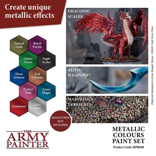 Preview: Army Painter Metallic Colour Paint Set/ Metallic Farben Lackset inkl. 10 Farben (g.P. 1L= 166,67€)